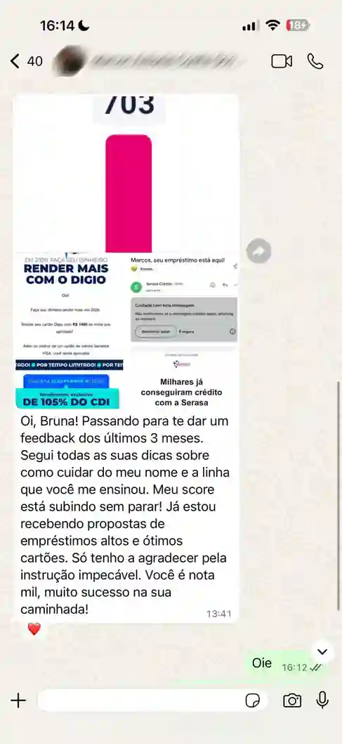 Relato de cliente sobre entender o que pesava no CPF